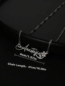 Personal Customized English Name Necklace With Simple Style 18K Gold-Plated Stainless Steel English Nameplate, Elegant Personalized Jewelry For Birthdays And Holidays Gifts For Women, School Supplies, For Teacher Gifts, For University, For Colleague, For Dorm Rooms, For Teacher, For Boys And Girls, For Teenagers, Junior High School Students, Middle School Students, High School Senior High School Students, College Students, University Students, Freshman, Sophomore, Underclassmen,Chic Autum, Chic Winter