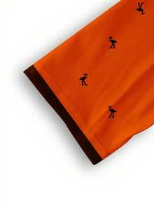Colorblock    Summer    Regular Fit    Button Front  Button    Halloween  Christmas - 橘色 - 查看 3