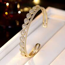 1pc Luxury Elegant High-End Open Bangle Bracelet, Suitable For Daily Wear And Parties