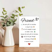 1 Stück, Humor Freunde Weihnachtskarten mit Umschlägen, Beste Freund Weihnachtskarte für Ihn Sie, Fröhliche Weihnachtskarte für Freund Familie, Warmes Weihnachtsferien Geschenk