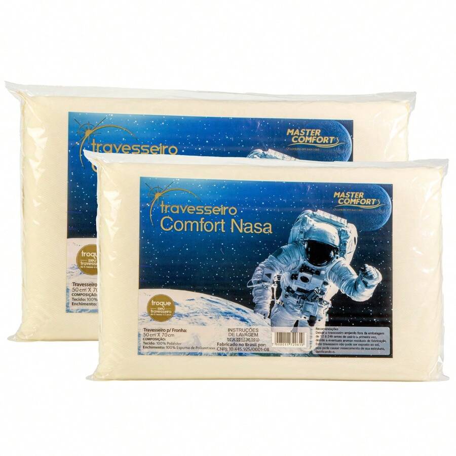 Mastercomfort Viscoelastic Pillow 38x58x10 – Memory Foam, Low Support - 白色 - 查看 1