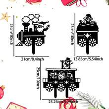 3pcs Christmas Train & Nature Dance, Weaving Holiday Symphony For Your Yard - Black - View 10