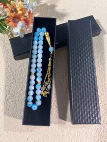 New 33 Beads Large Flower Pearl 3-Strand Glass Prayer Beads Tasbih Bracelet, Muslim Prayer Beads - Multicolor - View 15