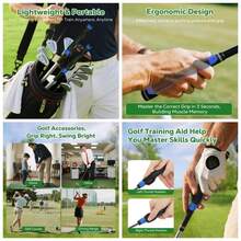 Grip Trainer, Training Aid Correcting Hand Position, Training Grip To Help Improve Swing Technique, Accessories All Clubs - 藍色和黑色 - 查看 2