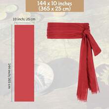 Zando Pirate Accessories Women Men Teens - Pirate Bandana Head Scarf Hat Belt Sash For Halloween Renaissance Themed Cosplay{"Size_name":"OneSize","Color_name":"01Red"} - 01Đỏ - Xem 4
