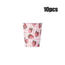 10/20/30pcs,Strawberry Birthday Party Plates And Cups Decoration Summer Watercolor Fruit Tableware Plates Cups For Wedding Berry First Birthday Themed Baby Shower Party Supplies, Disposable 9'' 7'' Paper Plates 9 Oz Cups Cutlery Dinnerware For 1st Birthday