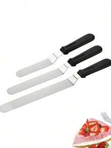 Set de 1/3 espátulas para pasteles, juego de espátulas de acero inoxidable para alisar pasteles - Herramientas de decoración de pasteles de 6 pulgadas, 8 pulgadas, 10 pulgadas para vuelta al colegio, decoraciones navideñas, celebraciones navideñas, decoraciones festivas, equipo de repostería - Multicolor - Ver 9