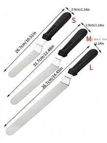 Set de 1/3 espátulas para pasteles, juego de espátulas de acero inoxidable para alisar pasteles - Herramientas de decoración de pasteles de 6 pulgadas, 8 pulgadas, 10 pulgadas para vuelta al colegio, decoraciones navideñas, celebraciones navideñas, decoraciones festivas, equipo de repostería - Multicolor - Ver 12