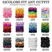 Satin Scrunchies For Women & Girls - 60 Pack Silk Scrunchies For Curly Hair - mặc định - Xem 3