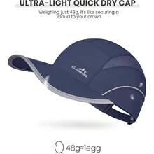 Quick - Dry Running Hat Men Women - UPF 50+ Breathable Mesh, Reflective Sports Cap Outdoor, Hiking - Xanh đậm - Xem 5