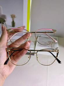New Arrival Cat Eye Metal Frame Glitter Decor Women's Glasses, Unique Fashion Design - Multicolor - View 11