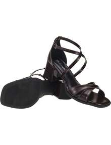 Women's Sandal Square Block Heel Shekinah Cross Straps Super Light Comfortable Modern Party Simple Elegant PVC Buckle Party 2025 - 鏽棕色 - 查看 7