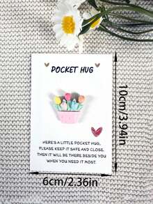 5pcs Tulip Bouquet Pocket Hugs With Inspirational Cards,Elegant Flower Design -Suitable For Birthdays, Weddings,Parties, Anniversary Day - Cute Floral Design WithEncouraging Greeting Cards