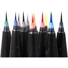 Arts Brush Sign Pen Artist Wallet Of 12 Assorted Standard Colours SESF30C12