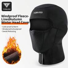 TOSUOD Motorcycle Visor & Face Mask - Windproof Fleece, Cold/Warm, Windproof & Full-Face Cover For Men & Women, Winter, Hand Washable (Compatible With Motorcycles/Snowmobiles) - Black - View 14