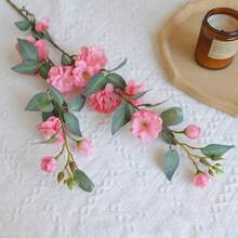 圣诞装饰，假植物山茶花人造花，多头山茶花插花长茎假花家居装饰，新鲜野生茶花