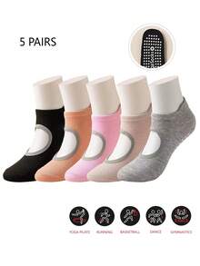 1/3/5/6/9/10 双女士纯色瑜伽/普拉提/健身袜，适合有氧运动，居家/送礼