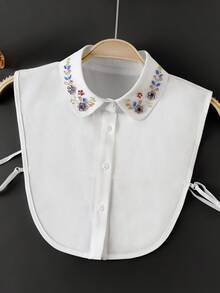 1件奢华手工串珠可拆卸领子，百搭叠穿配饰，适用于毛衣、衬衫、罩衫，春秋季连衣裙，圣诞节装饰 - 彩色 - 查看 2