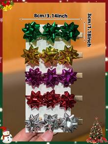 Bộ 5 phụ kiện tóc Giáng sinh thời trang, thanh lịch, dễ thương, lấp lánh dành cho nữ, kẹp tóc hình ngôi sao, đồ trang trí Giáng sinh, phụ kiện dự tiệc, hóa trang, kẹp tóc nữ, quà tặng Giáng sinh. - Nhiều màu - Xem 5