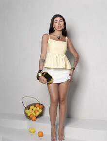 SENSORY BLOUSE DRESS WOMEN'S FASHION SUMMER 2025 - 黃色的 - 查看 3