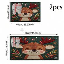 1 Stück/2 Stücke Weihnachts-Rentier mit Geweih Muster Badezimmer Antirutschmatte, Kunstkaschmir Material, Plüsch Dekoration geeignet für Badezimmer, Türeingänge, Küchen & Festliche Dekorationen, Maschinenwaschbar, Geschenkidee - Verschiedenfarbig - Übersicht 13