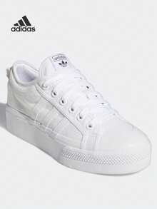 Adidas Zapatillas Adidas NIZZA PLATFORM, zapatillas de lona con suela gruesa clásicas, zapatos de moda vulcanizados casuales con suela gruesa, zapatos vulcanizados clásicos para monopatín con suela de goma reforzada