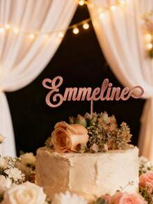 1/3/5pcs Wedding Cake Topper Picks, Personalized Cake Decoration Picks, Rustic Wedding Cake Toppers, Mr/Mrs Cake Topper, Wedding Cake Decorations, Gold Wedding - Multicolor 2 - View 7