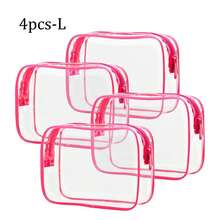 4 件套时尚简约男女通用化妆包，防水透明化妆袋，容量 1 夸脱（约 95 毫升），适合旅行携带，男女皆宜，可携带登机，可作为 1/2/3 件礼物赠送。化妆包、化妆品收纳包、化妆品收纳袋、化妆包、化妆配件、小型化妆包、化妆包、大型化妆包、圣诞礼物、化妆包、旅行、化妆包、手拿包/小手提包、化妆品收纳包、化妆刷收纳袋、迷你化妆包、大容量化妆包、圣诞礼物、化妆包、化妆包、旅行必备品 - 玫紅色 - 查看 13
