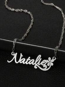 Personal Customized English Name Necklace With Simple Style 18K Gold-Plated Stainless Steel English Nameplate, Elegant Personalized Jewelry For Birthdays And Holidays Gifts For Women, School Supplies, For Teacher Gifts, For University, For Colleague, For Dorm Rooms, For Teacher, For Boys And Girls, For Teenagers, Junior High School Students, Middle School Students, High School Senior High School Students, College Students, University Students, Freshman, Sophomore, Underclassmen,Chic Autum, Chic Winter