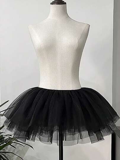 تنورة تول ناعمة بدون عظام لوليتا، تنورة تول أسود قصير، بيتيكوت تحتي لوليتا للارتداء اليومي، ملابس خريفية للنساء