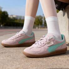 Puma 男鞋 女鞋 Palermo生活系列板鞋 絨面革柔軟舒適低筒休閒板鞋 日常通勤復古德訓鞋 外出旅行出街鞋 輕便運動休閒鞋 396463-23