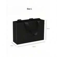 4pcs Black Paper Handbags Large, Medium And L Size Thread Rope Advertising Bags Gift Bags Clothing Store Packaging Bags