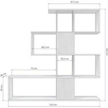 Estantera Librera, Saln, Comedor o Despacho, Modelo Domi, Acabado en Blanco Artik y Roble Canadian, Medidas: 145 Altox 145 Anchox 28 Fondo