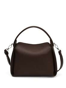 Women's Handbag, Fashion Minimalist Business Casual Tote Bag, Elegant Shoulder Bag, Black Bucket Bag - Coffee - View 11