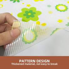 4/6pcs Thick And Durable High-Quality Small Floral Pattern Plastic Rack Padding, Durable, Stain-Resistant, Washable And Easy To Clean, Can Be Cut And Suitable For Kitchen Cabinets, Drawers And Refrigerators Rack Padding - Yellow - View 3