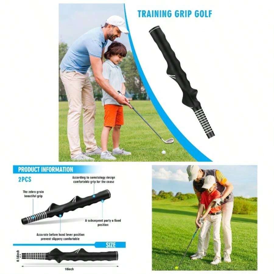 Training Grip Right Handed Swing Grip Trainer Aid Men Club Accessories - 2 + Đen - Xem 1