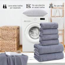 Juego de Toallas de Bao, 6 Piezas Suave y Agradable para La Piel Velln de Coral Toalla, Absorbente, Secado Rpido, Lavable a Mquina para Hotel, Hogar y Gimnasio Gris - GRIS - Ver 4