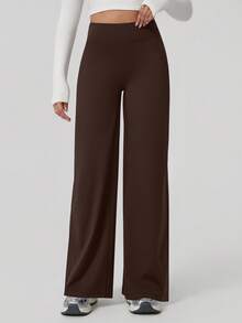 NcmRyu 1 Stück Damen Hose mit hoher Taille, weiter Passform und weitem Bein, Lässig