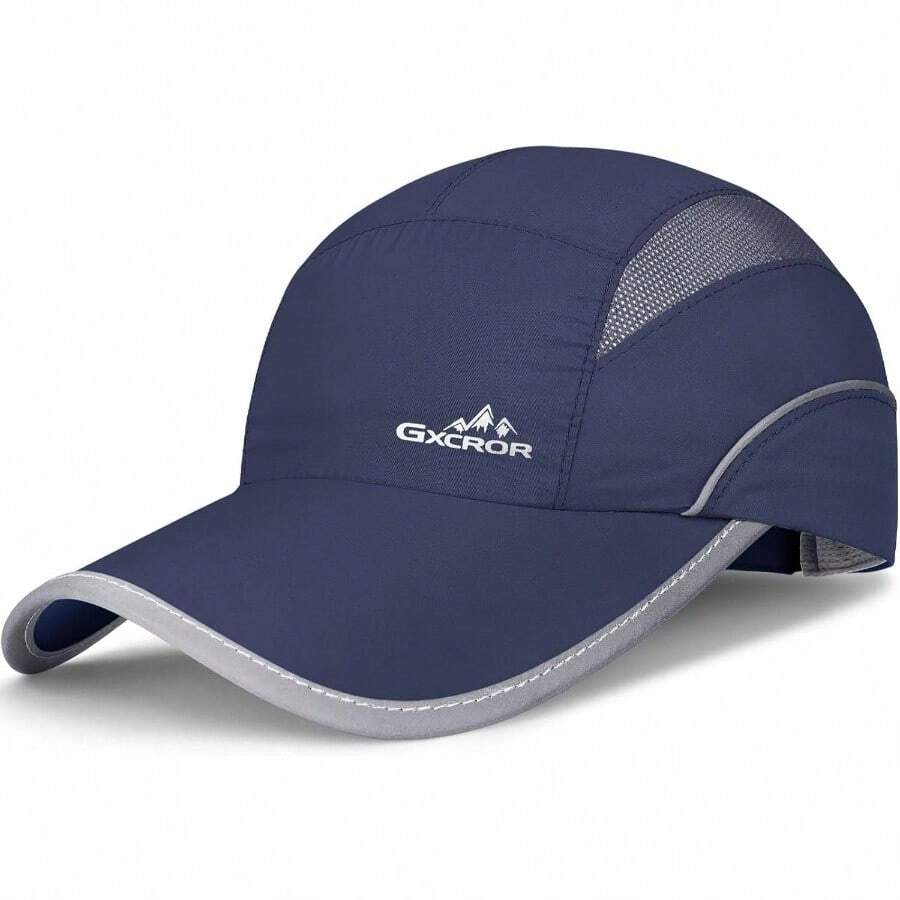 Quick - Dry Running Hat Men Women - UPF 50+ Breathable Mesh, Reflective Sports Cap Outdoor, Hiking - Xanh đậm - Xem 1