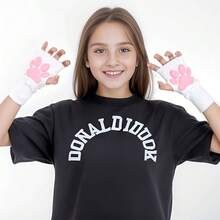 Nydotd Cat Paw Pad Mittens Gloves Kawaii Pink 3D Claw Fingerless Cute Cat Cosplay Gloves Sleeve For Girls Party{"Color_name":"WhiteShort","Size_name":"Short"} - 白短 - 查看 6