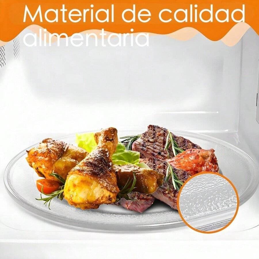 31.5cm 12.4 Plato de vidrio para microondas, charola giratoria resistente al calor, accesorio para calentar comida, apto para lavavajillas, placa de microondas 31.5 - 30,5 centímetros - Ver 1