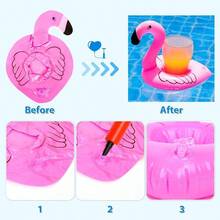 Paquete de 20 Soportes flotantes inflables para Beber, Portavasos Inflable para Piscina Posavasos inflables para Fiestas en la Piscina Rosa - rosa - Ver 7