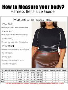 1件女士文艺复兴风格配饰加大码哥特式黑色PU皮革腰带，朋克吊带，适合万圣节派对、聚会或日常穿着