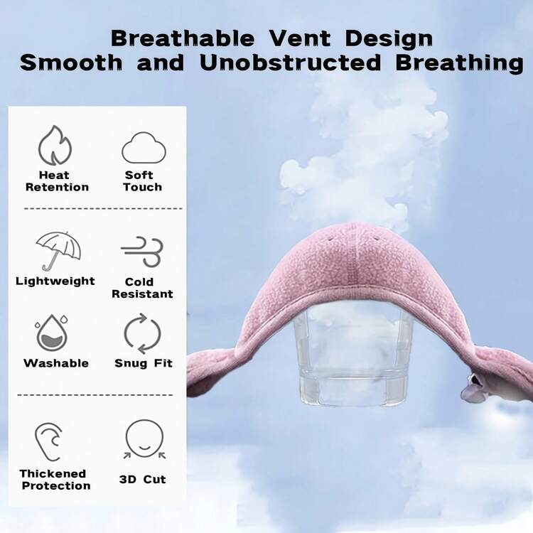 Outdoor Windproof Mask With Ear Covers, Knitted Breathable Fabric, Unisex For Outdoor Sports Cycling, Face And Ear Protection, Suitable For Men And Women - Multicolor - View 5