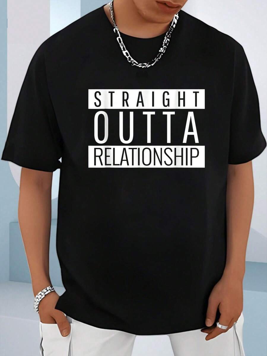 100% Cotton Just Divorced AF Funny Divorce Gift Ex Girlfriend Boyfriend T-Shirt - Men Relaxed Fit Clothing For All Seasons - 黑色 - 查看 1