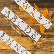 5pcs Floral & Letter Reusable Stencils, 2*12 Inches, For Scrapbooking, Birthday, Wedding, DIY Crafts - 套裝 - 查看 2