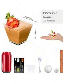 10/20/40/50 pezzi Mini coppette per dessert, piccole tazze di plastica trasparente inclinate, adatte per budini, mousse, gelatine e altri dessert, ideali per feste, mini torte gelato, decorazione dolci, feste di compleanno, matrimoni e altri eventi - Colori multipli/stili casuali - Visualizzare 4