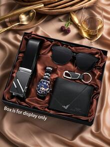 5 Stücke Herren Business Sport Lässig Uhr Set, modisch und schön, ein Muss für Männer, Alltagsgebrauch, Feiertagsparty, Geburtstagsgeschenk