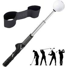 Training Aids, Grip Training Aid Swing Trainer With 1 Arm Posture Correction Band And 1 Telescopic Simulator, Practice Accessories Beginners And Pros - 黑色 - 查看 2