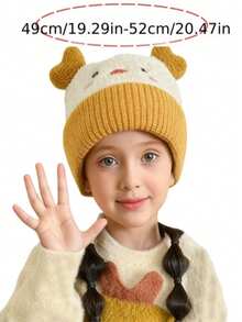 1pcWinter Hat - Lightweight Soft Elastic Winter Animal Face And Heart Pattern Beanie - Warm Thick Earflap Hat In Cute Pastel Colors - Christmas And Everyday Cold Weather Hat For Boys And Girls - Multicolor - View 6